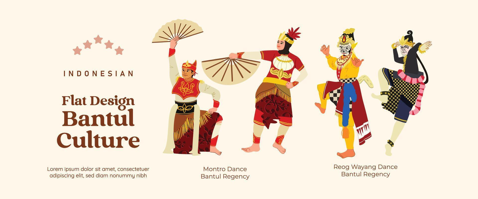 Isolated Indonesian Bantul flat design culture and landmark vector