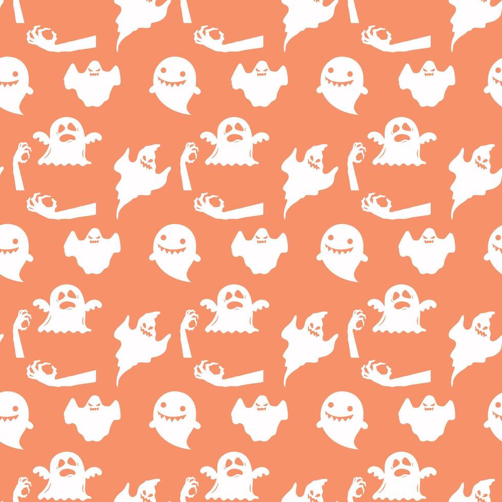 Halloween Ghosts Party Seamless Pattern Design vector