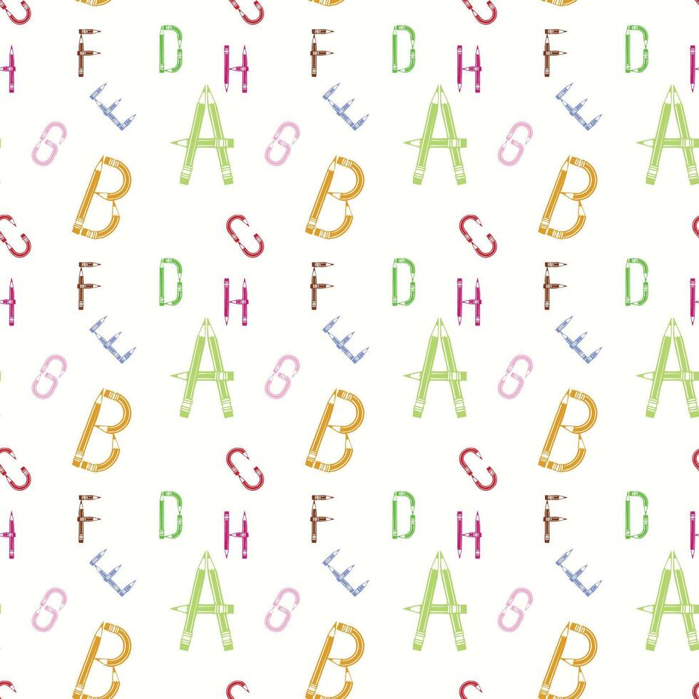 Funny Capital Letters Seamless Pattern Design vector