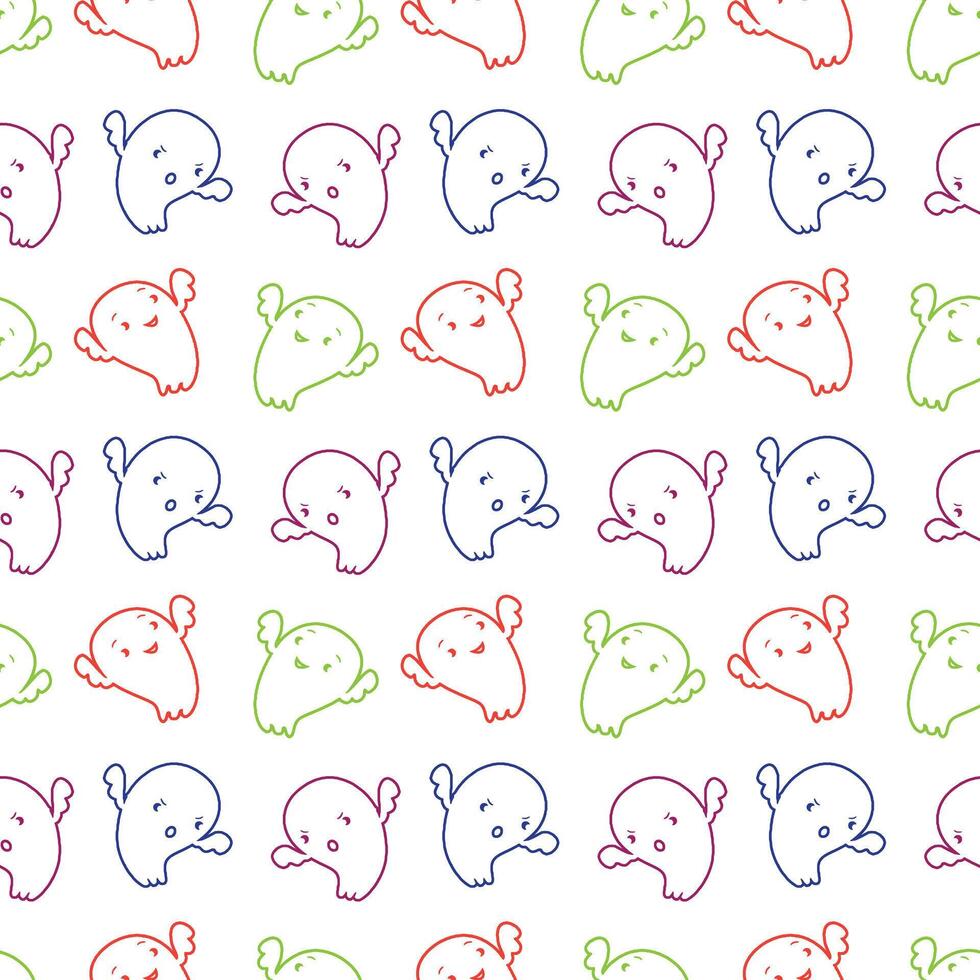 Ghost Seamless Pattern Design vector