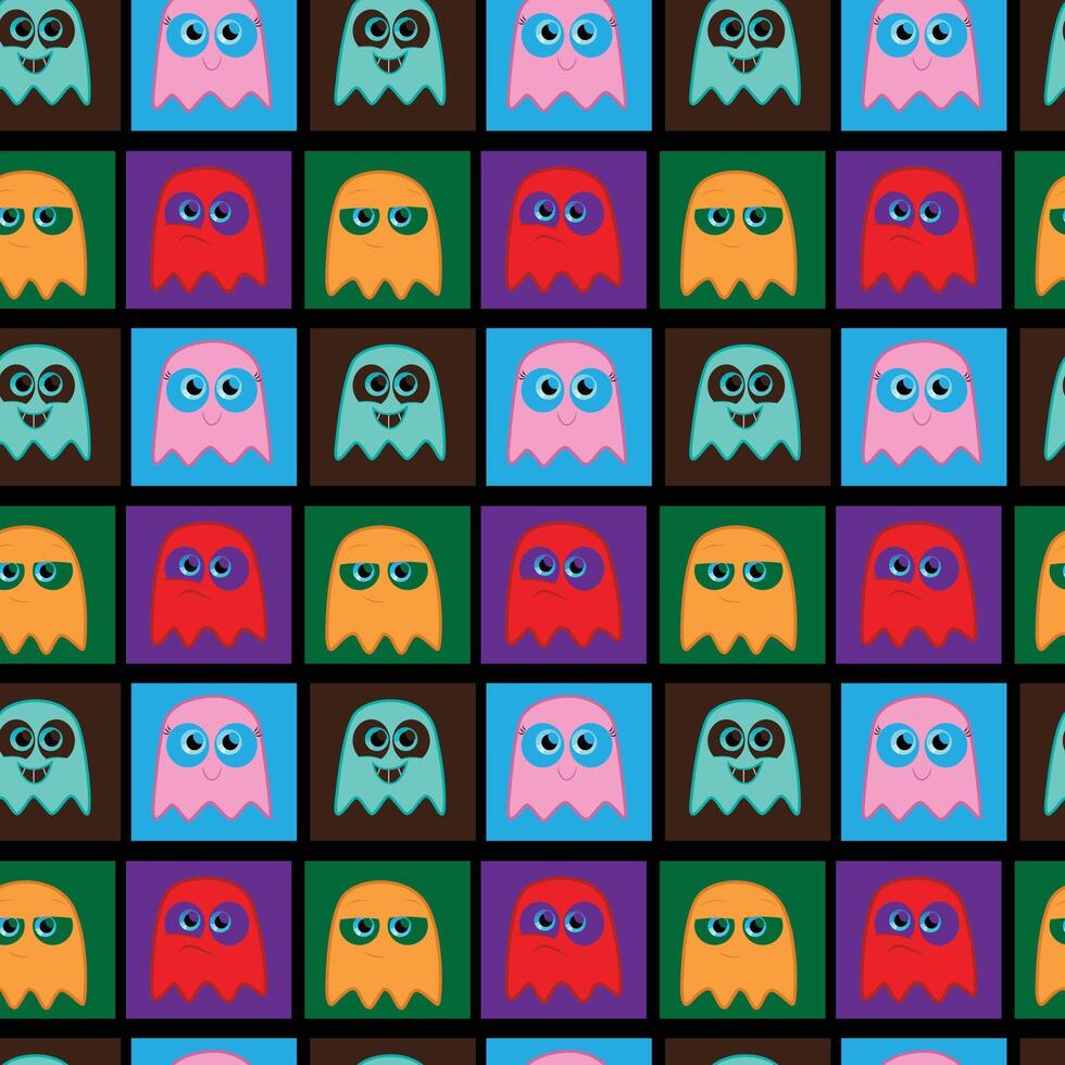 Ghost Game Seamless Pattern Design vector