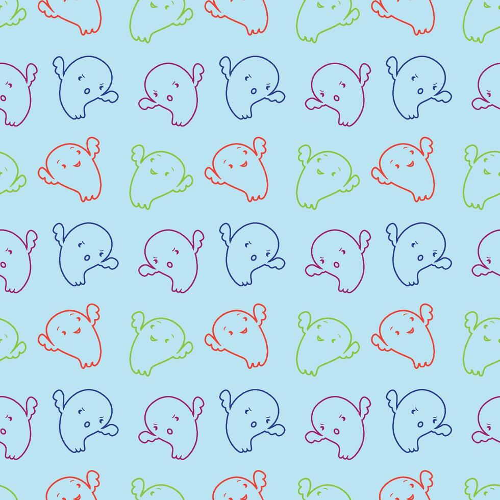 Ghost Seamless Pattern Design vector