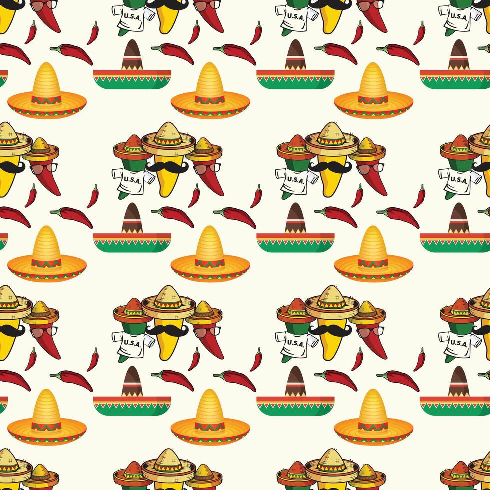 Mexican Sugar Skulls Seamless Pattern Design vector