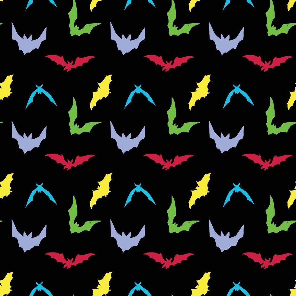 Flying Bats Seamless Pattern Design vector