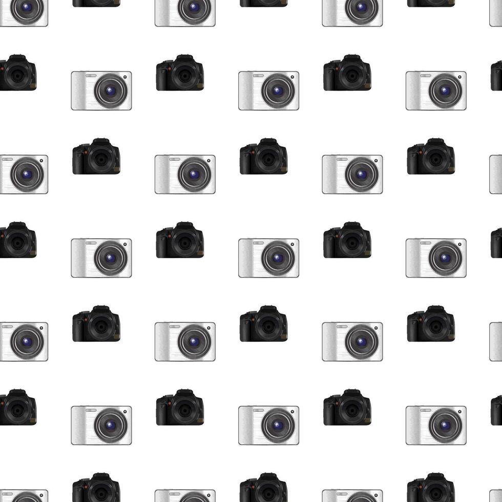 Camera Shop Seamless Pattern Design vector