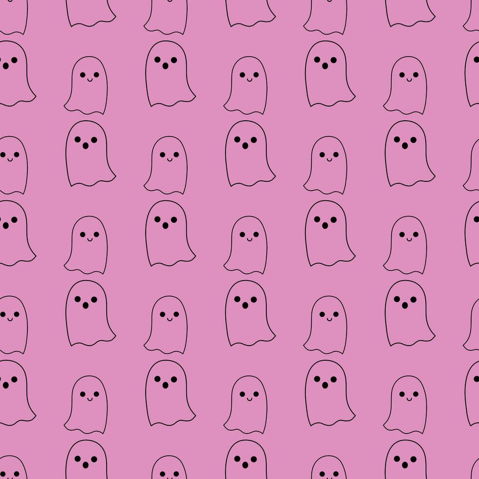 Cute Ghosts Seamless Pattern Design vector
