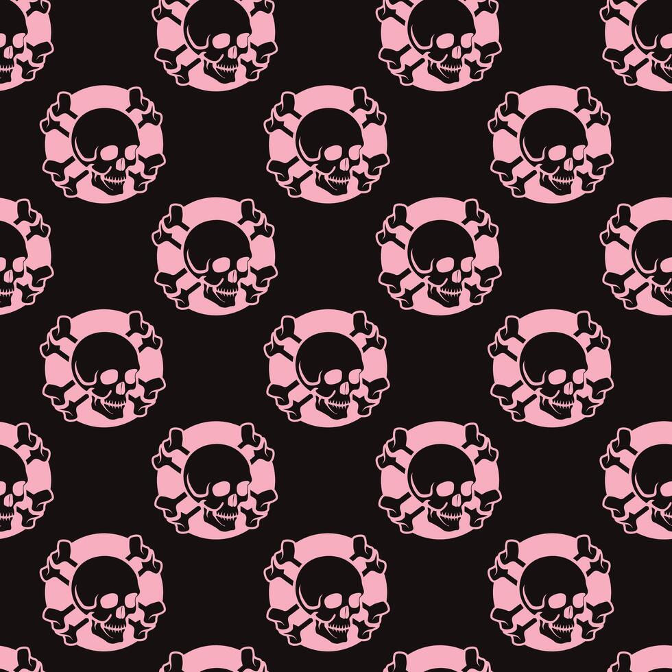 Pirate Lily Is In Love Seamless Pattern Design vector