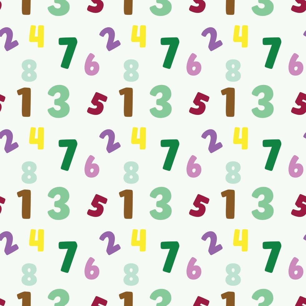 Back to school - Numbers Seamless Pattern Design vector