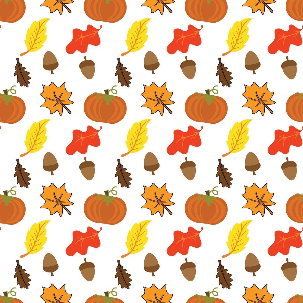 Autumn Is Here Seamless Pattern Design vector