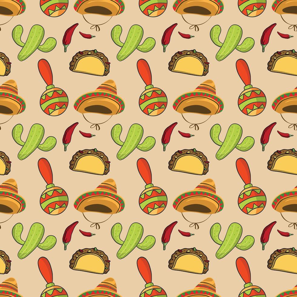 Cinco de Mayo Seamless Pattern Design vector