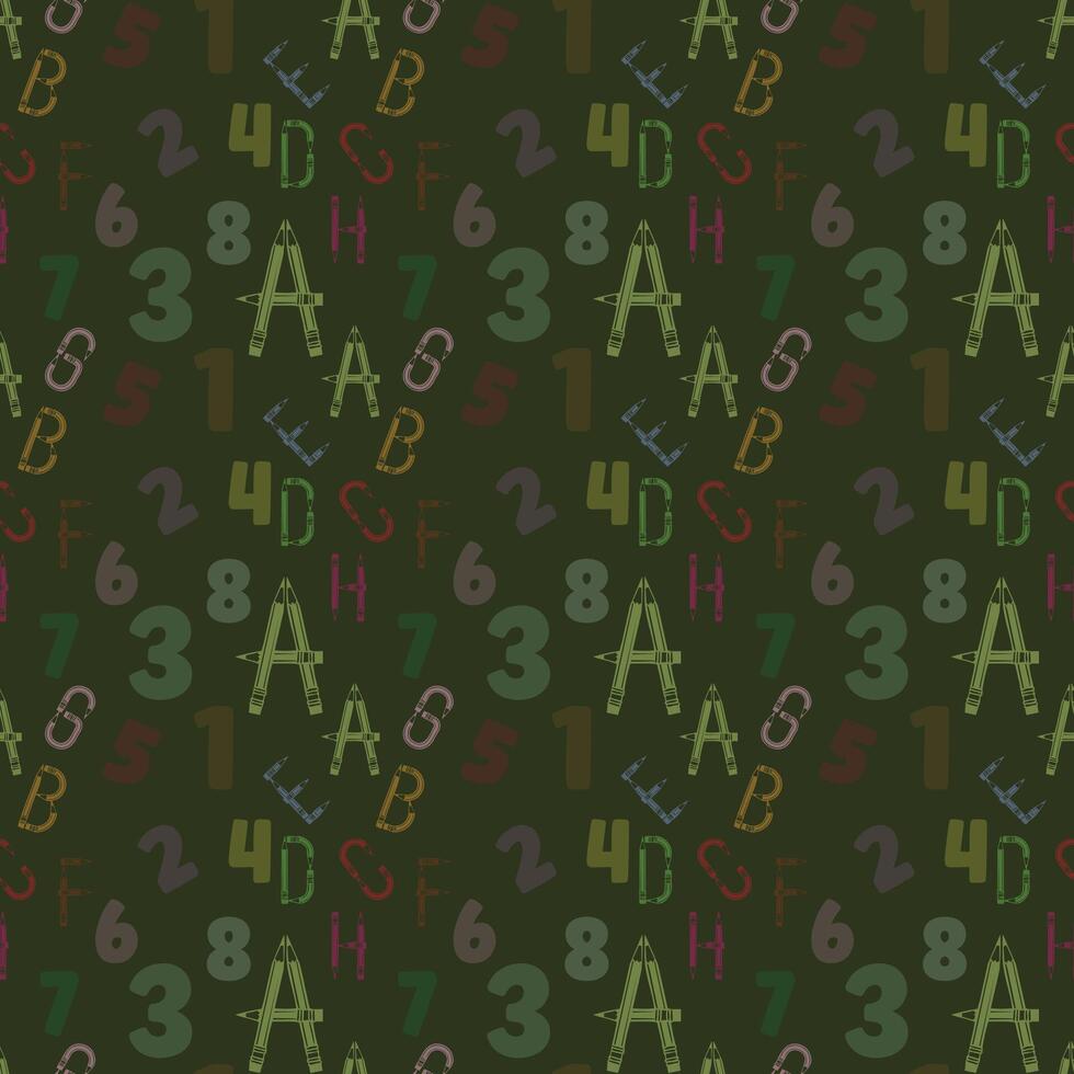 Digital World Of Numbers Seamless Pattern Design vector