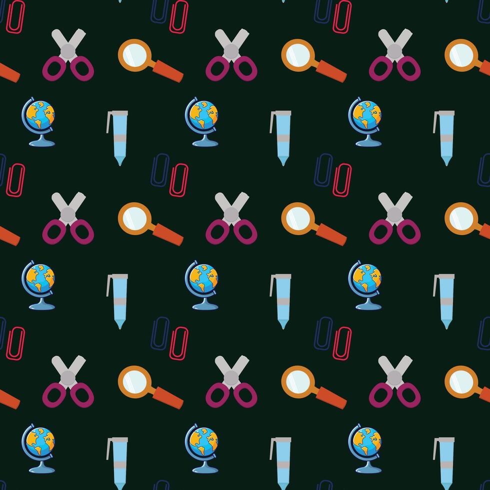 Office Supplies Seamless Pattern Design vector