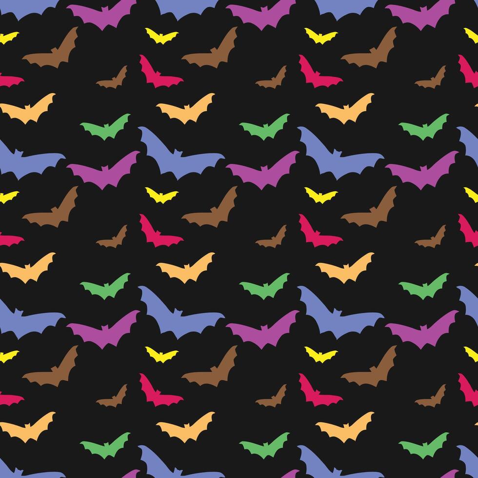Halloween Bats Seamless Pattern Design vector