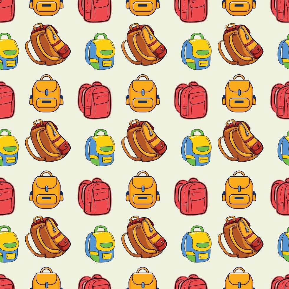 Backpack Land Seamless Pattern Design vector