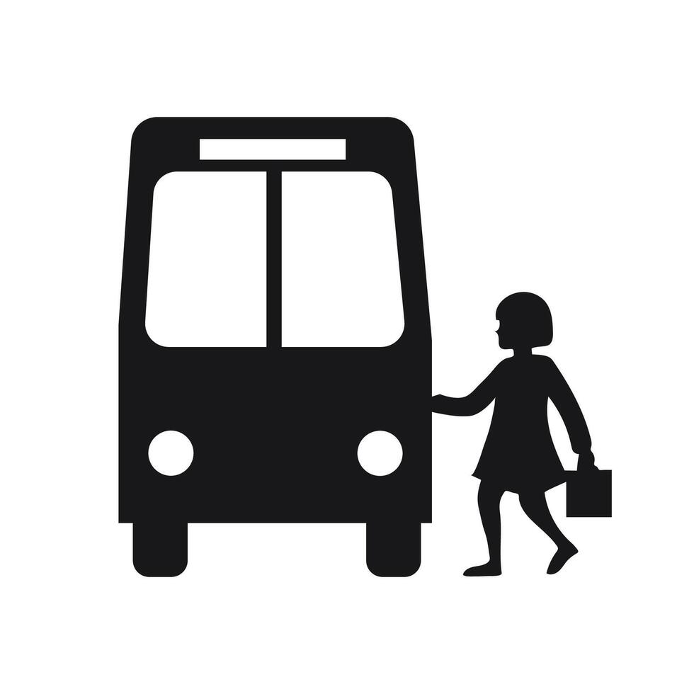 Bus station icon in flat style Auto stop illustration on white isolated background vector