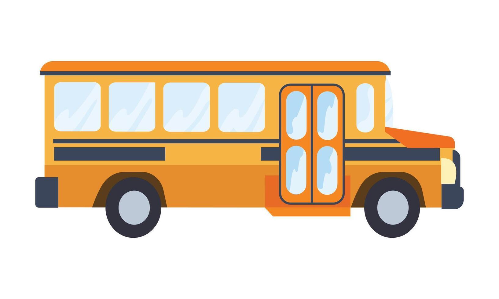Students bus transportation on white background vector