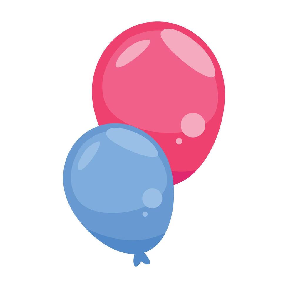 Cute and colorful decorative balloons isolated on white background vector