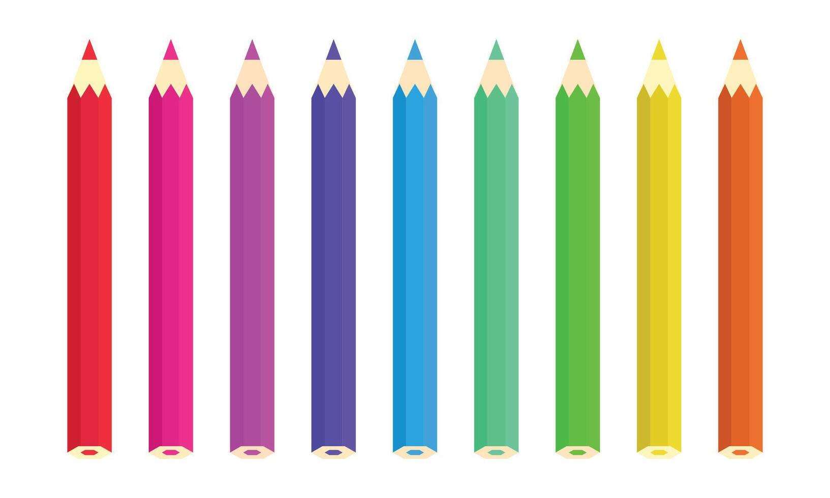 Large collection of colored pencils illustration vector