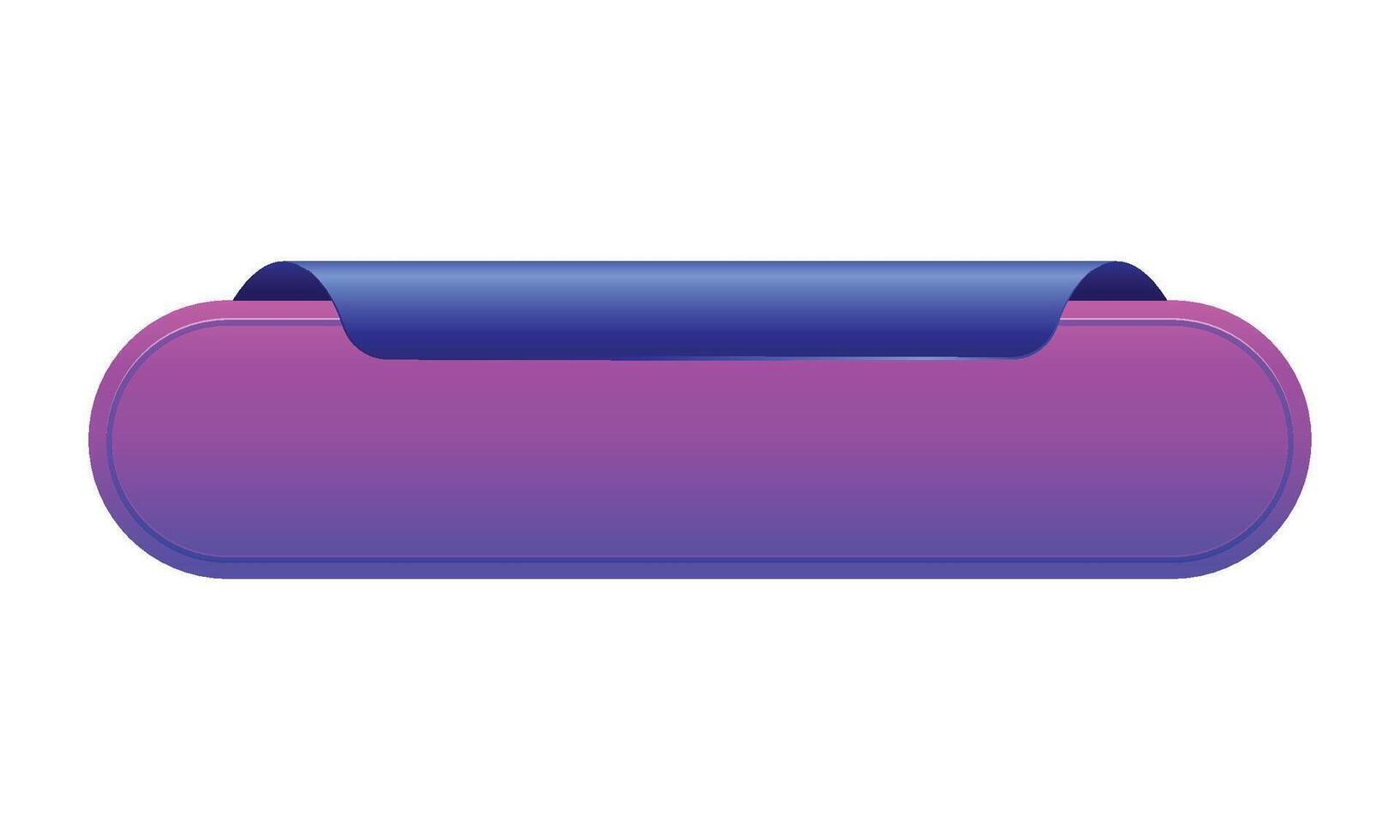 ribbon banner 3d render illustration of glossy rolled text box for title sign or advertising message on white background vector