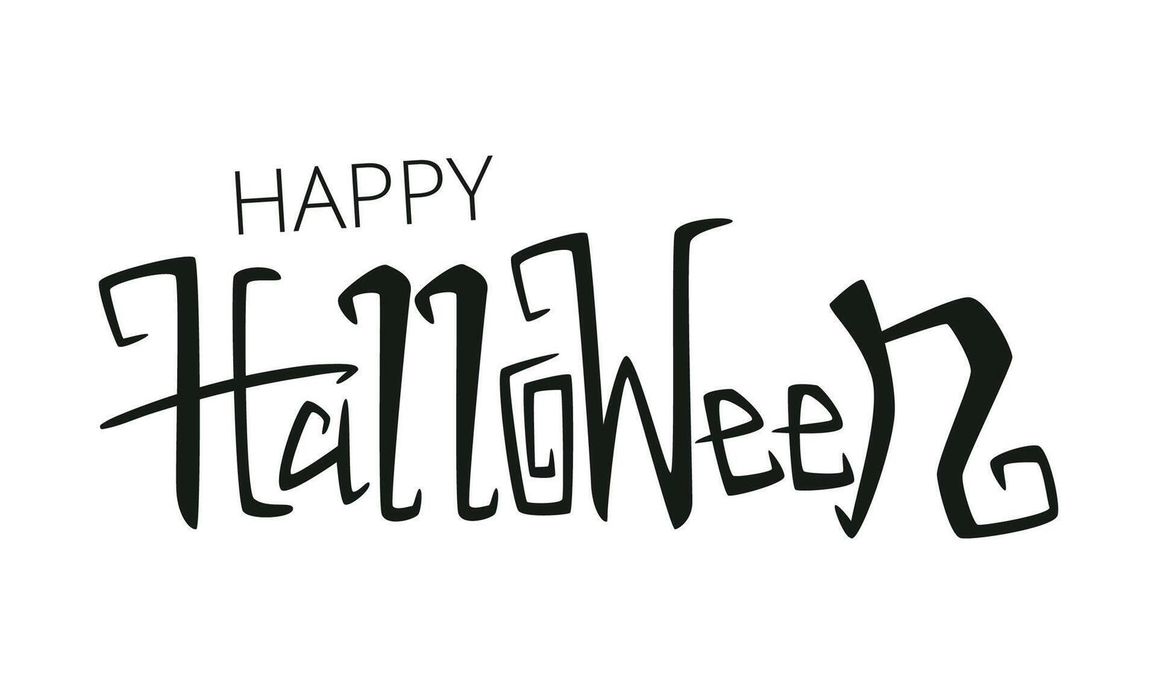 Happy Halloween lettering brush calligraphy Handwritten Halloween typography vector