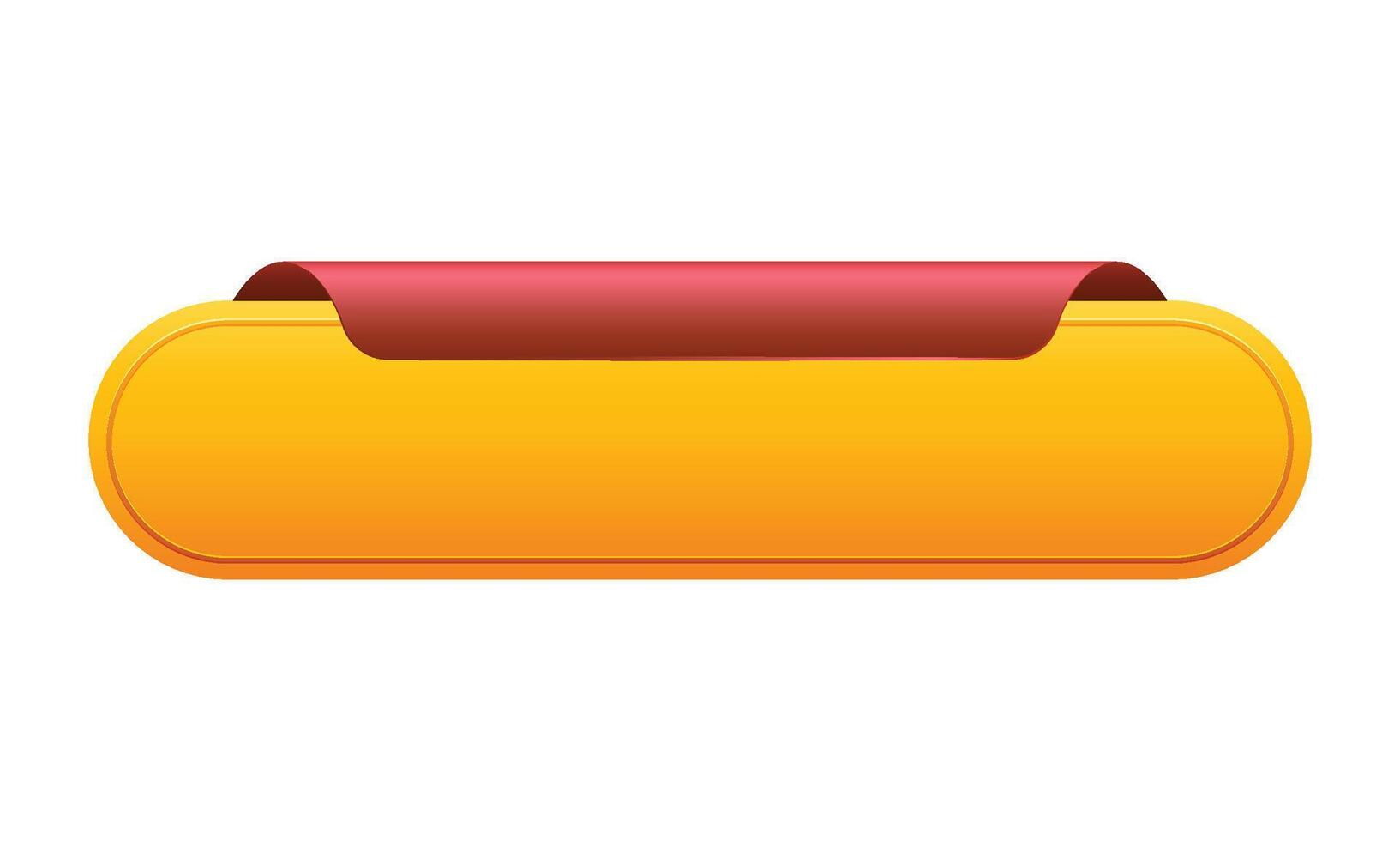 ribbon banner 3d render illustration of glossy rolled text box for title sign or advertising message vector