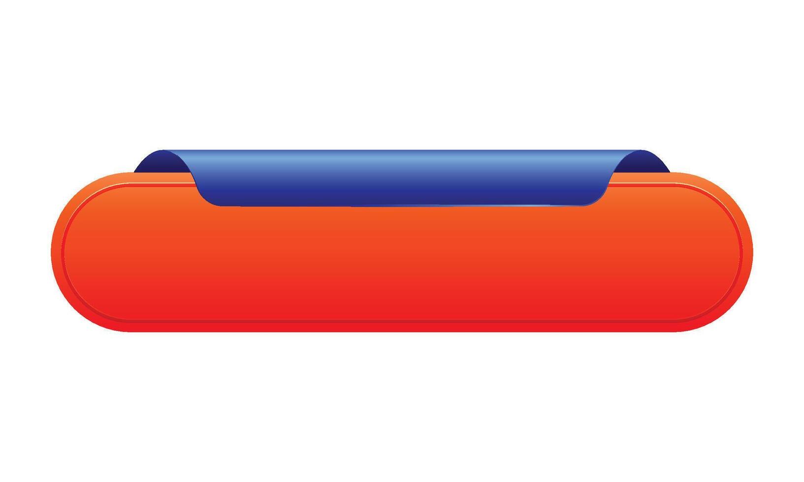 ribbon banner 3d render illustration of glossy rolled text box for title sign or advertising message on white vector