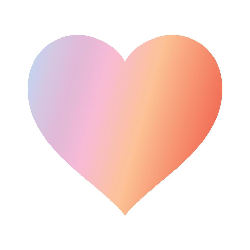 Gradient isolated heart illustration on a white vector