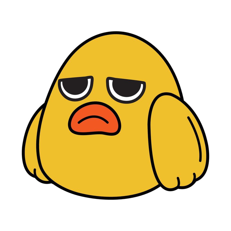 Cute duck character cartoon mascot falling in love vector