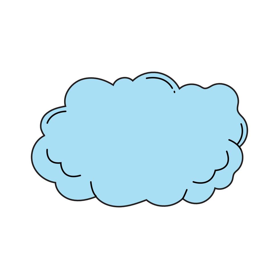 Cloud for conversation and thoughts drawn by hand. Cloud in doodle sketch style vector