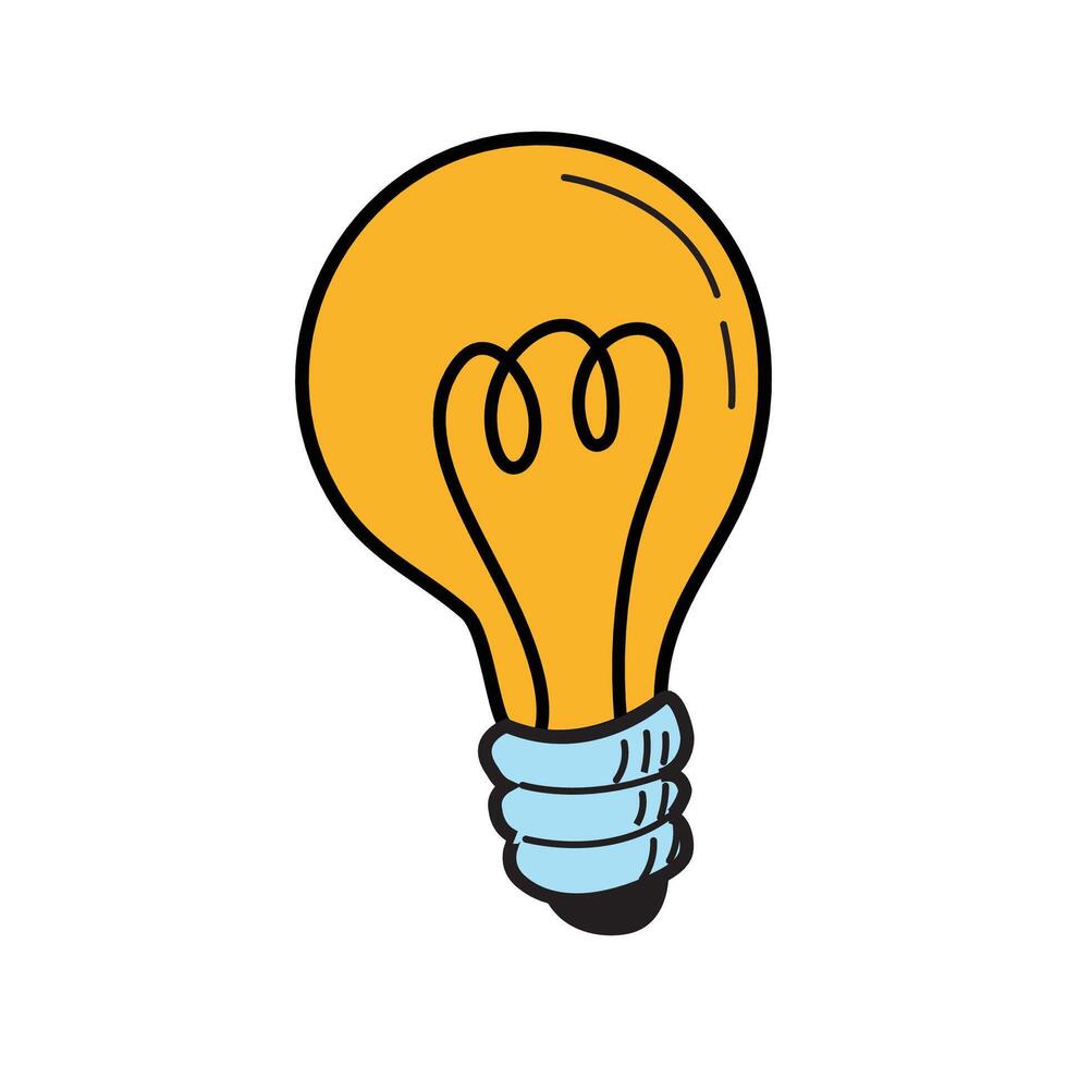 Hand drawn lightbulb on white background vector