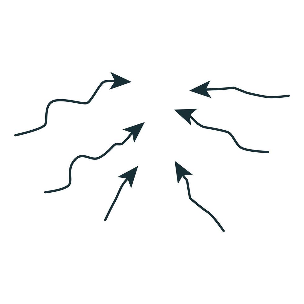 Pack of cute hand drawn arrows on white background vector