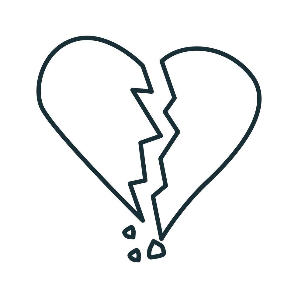 Heartbrake abuse icon outline on white background vector