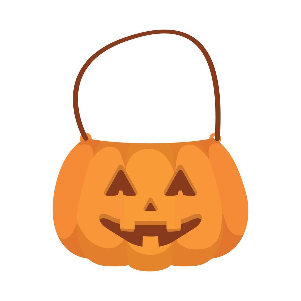 Hand drawn halloween candy bag on white backgound vector