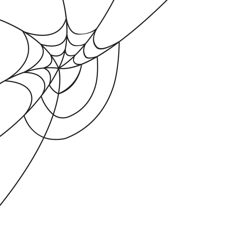 Doodle spider web icon isolated on white Halloween symbol Sketch vector