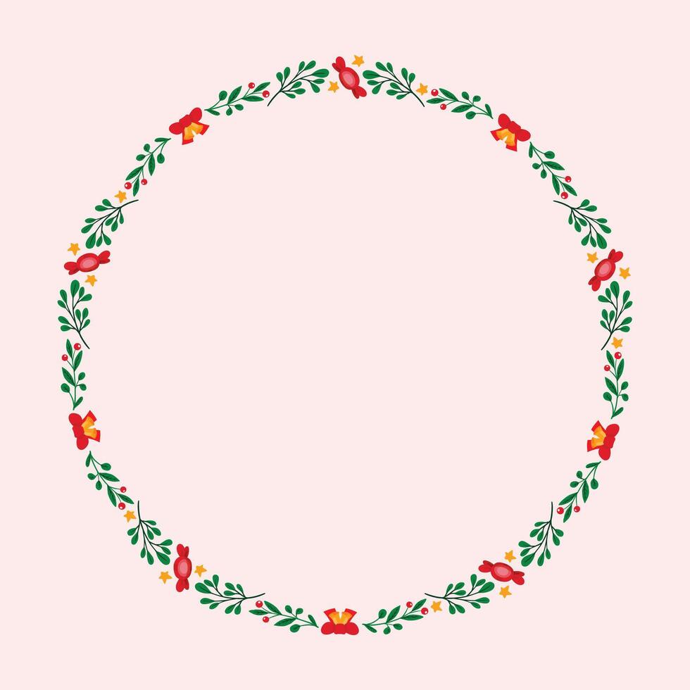 Frame template for christmas season celebration christmas wreath concept vector
