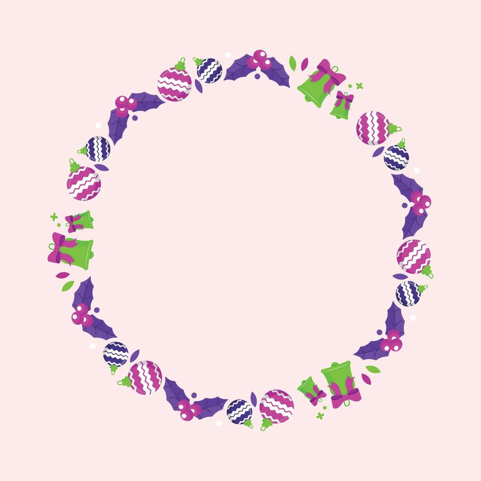 Frame template for christmas season celebration christmas wreath concept vector