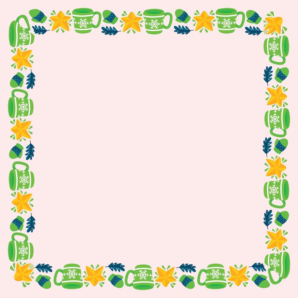 Frame template for christmas season celebration christmas wreath concept vector