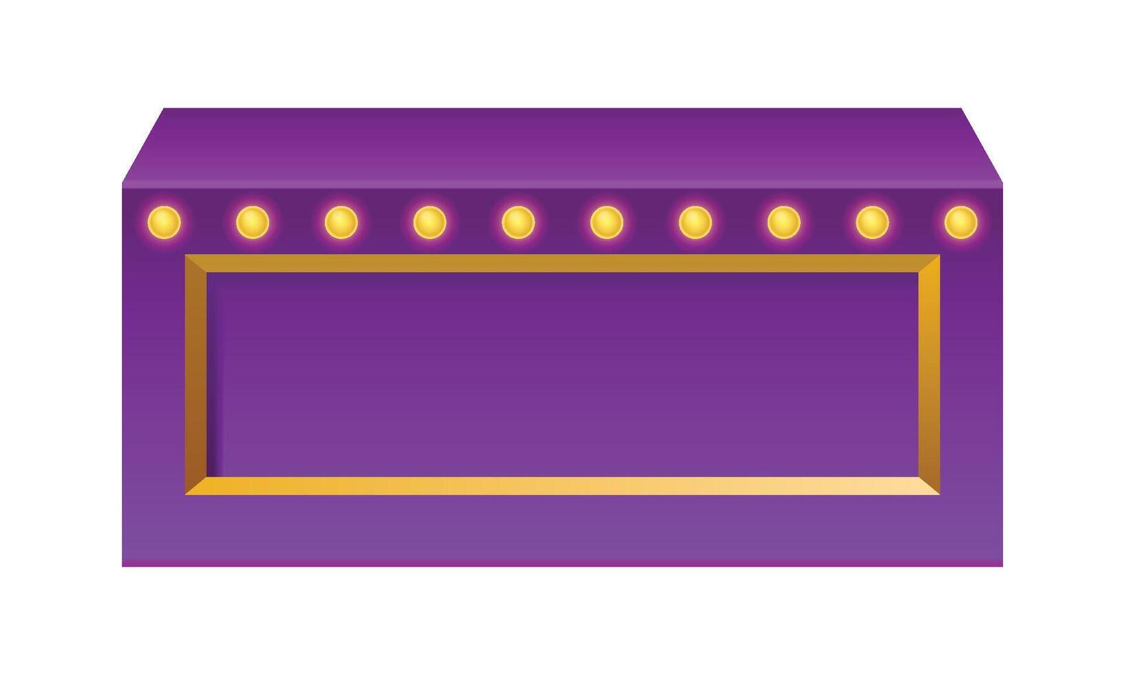 retro frame with glowing lamps template on white background vector