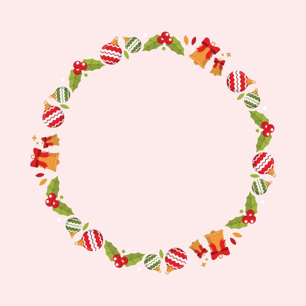 Frame template for christmas season celebration christmas wreath concept vector