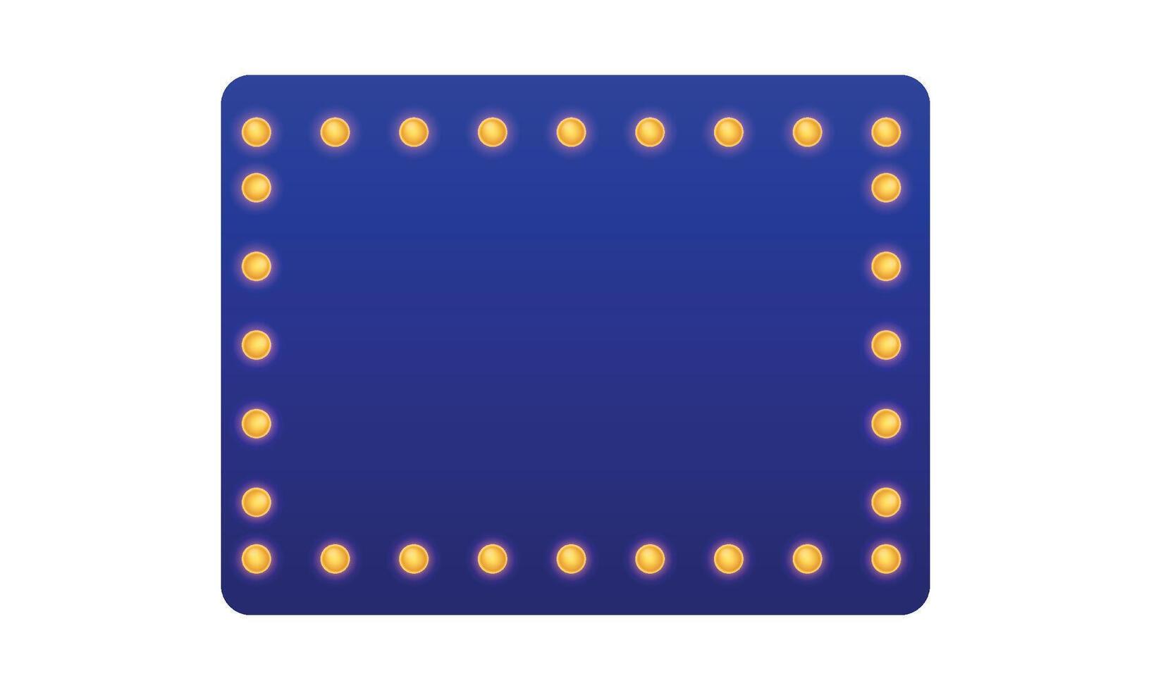 retro frame with glowing lamps template illustration on the white background vector