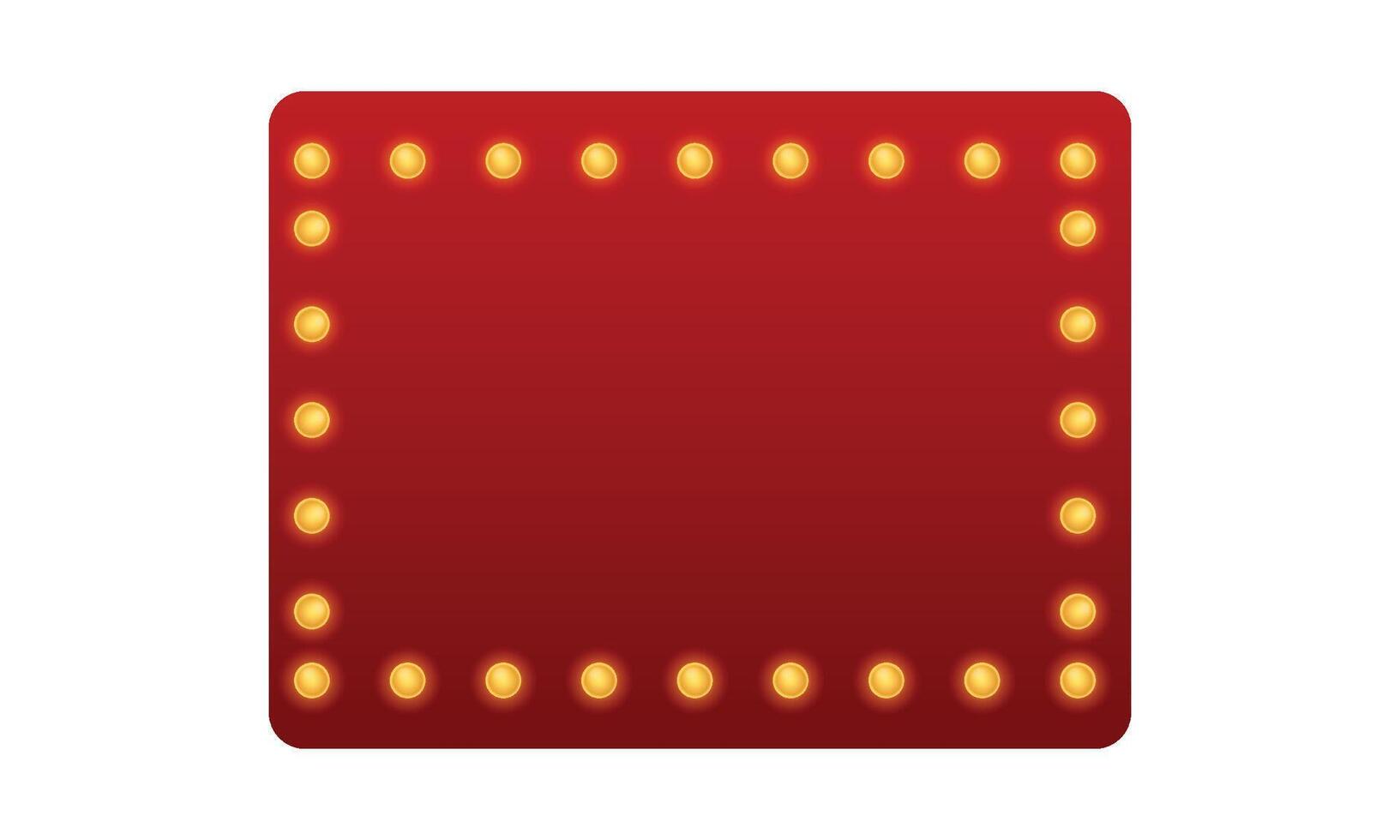 retro frame with glowing lamps template on the white vector