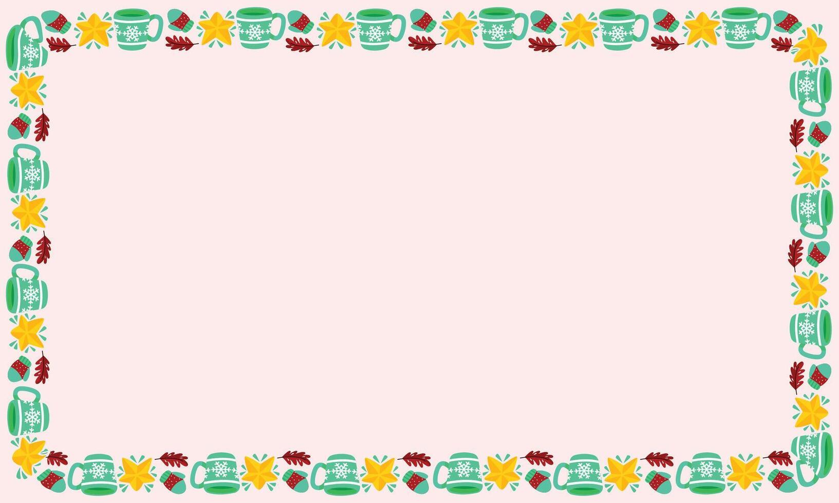 Frame template for christmas season celebration, christmas wreath concept vector