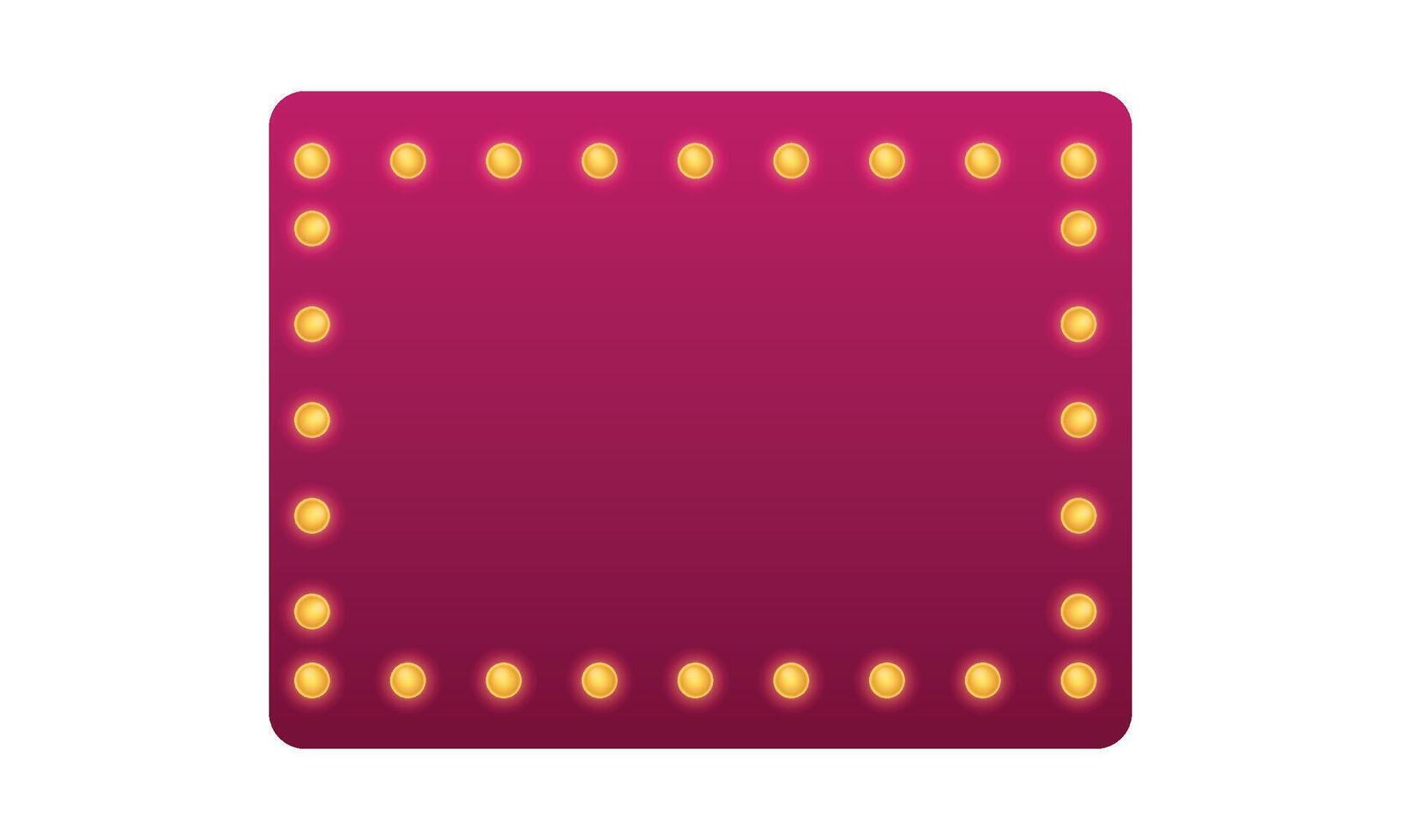retro frame with glowing lamps template illustration on white vector
