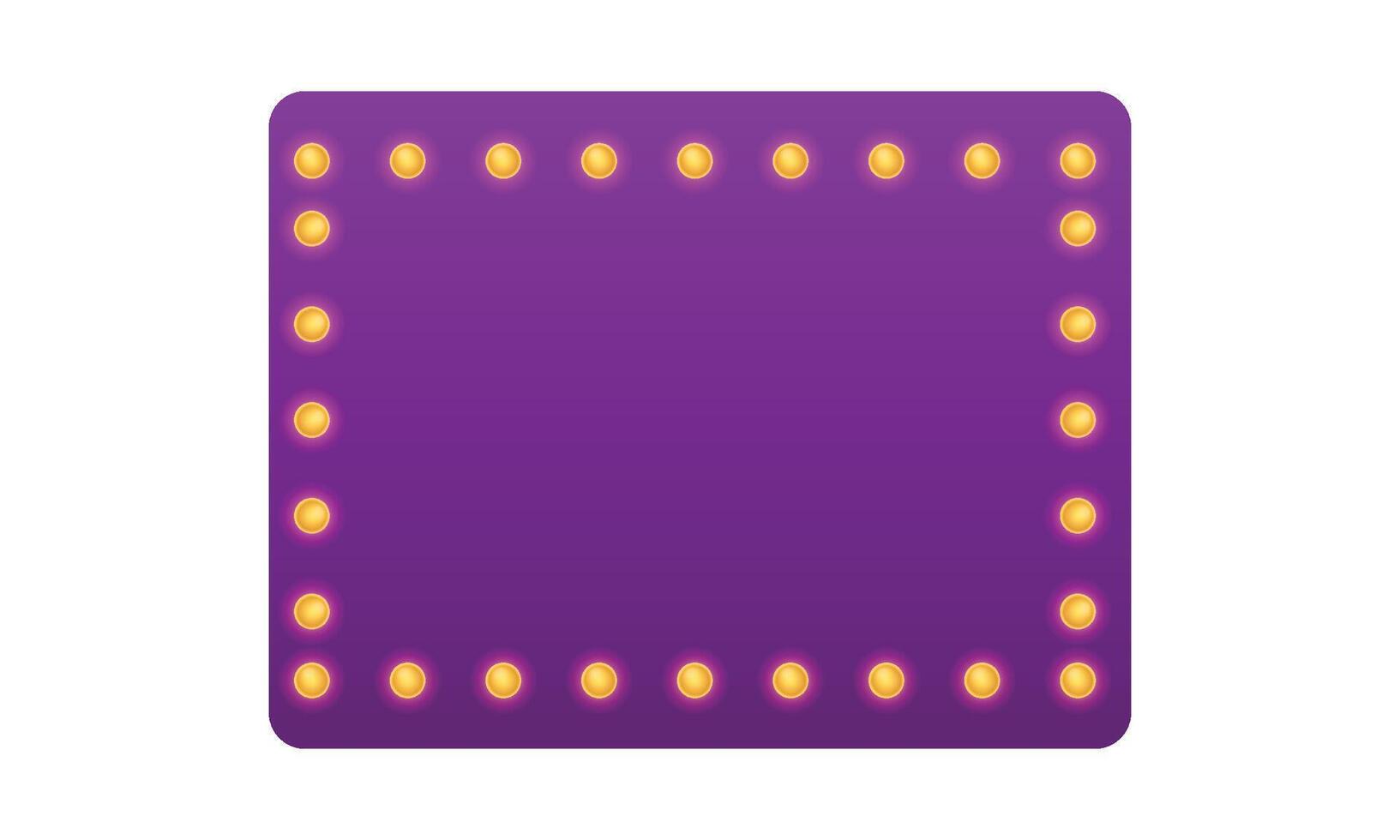 retro frame with glowing lamps template illustration on white background vector