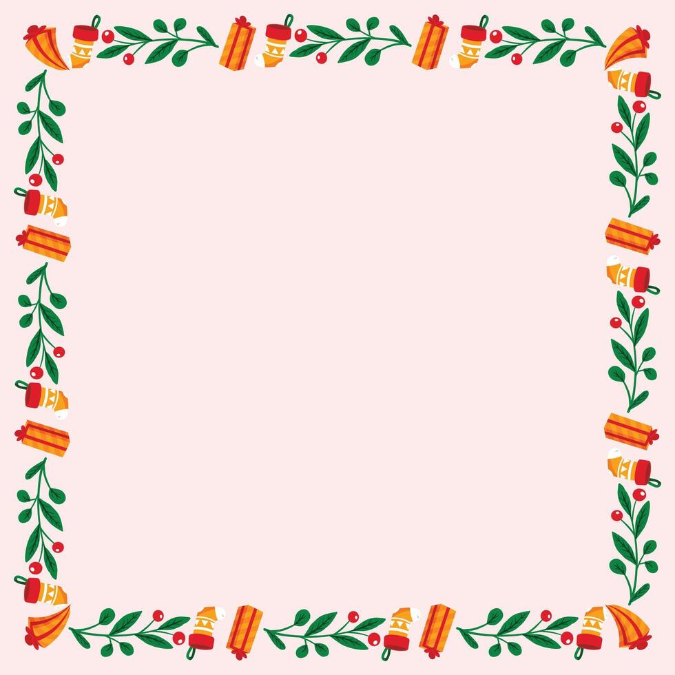 Frame template for christmas season celebration, christmas wreath concept vector