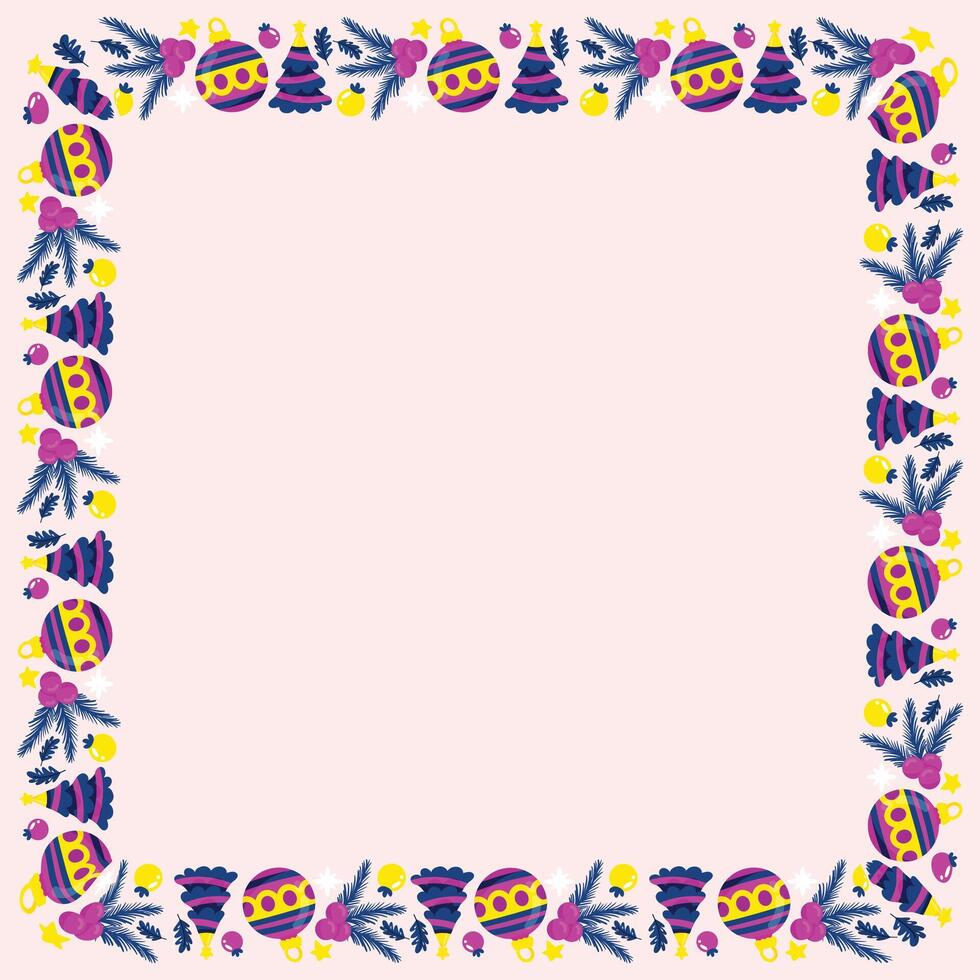 Frame template for christmas season celebration, christmas wreath concept vector