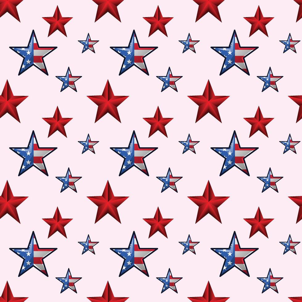 Seamless Independence Day Fourth Of July Star Pattern Background vector