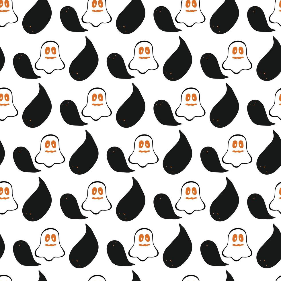 Sleep Well Little Ghosts Seamless Pattern Design vector