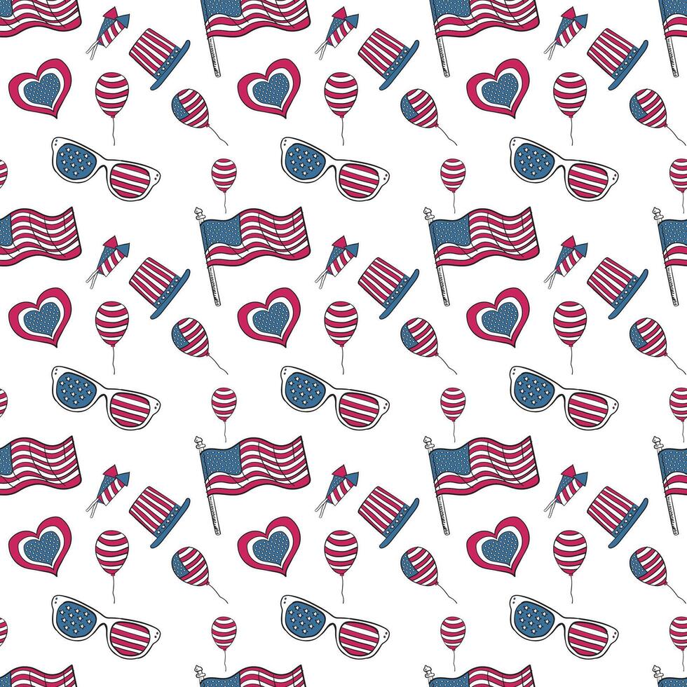 seamless pattern for the 4th of July vector