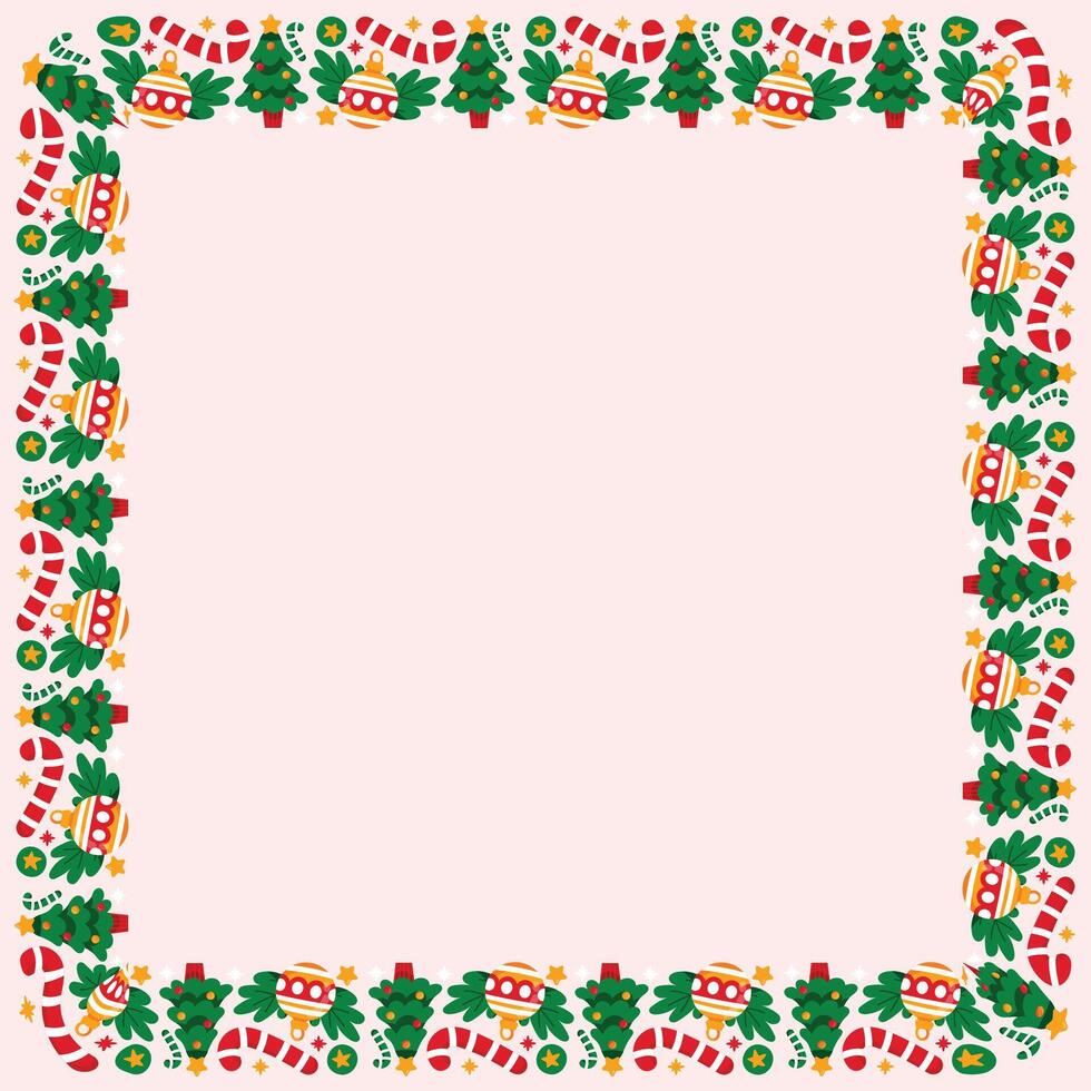 Frame template for christmas season celebration, christmas wreath concept vector